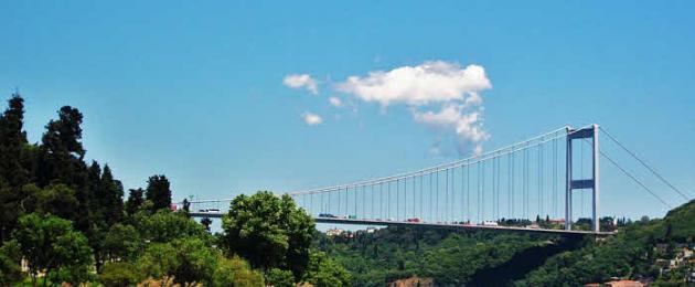 Величественные мосты Стамбула: список и фото нового моста через пролив Босфор. Мосты Стамбула Что соединяет мост через босфор